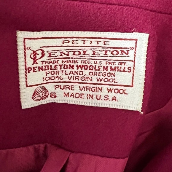 Pendleton Blazer Vintage Wool Magenta Jacket Size 12P - Picture 9 of 11